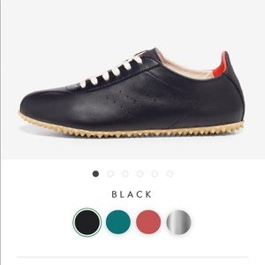 PLAE Black Sneakers with Red and White Details